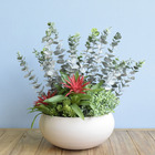 Arranjo De Folhagens Artificiais No Vaso Off-white |formosinha